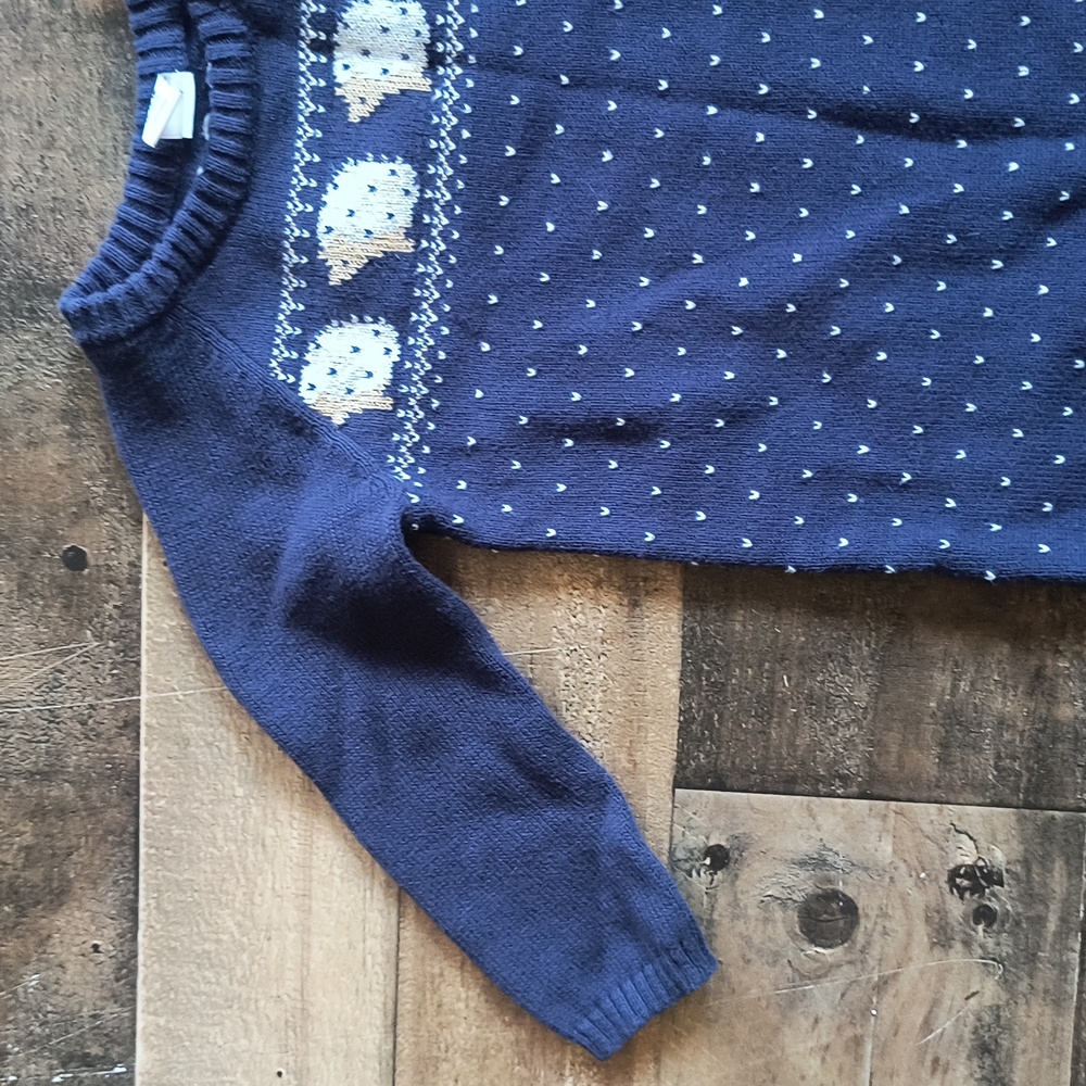 Janie And Jack Hedgehog Blue Faire Isle Knit Jumpsuit Romper Sz 12 -18 Months - Picture 5 of 12